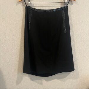 Chanel vintage size 38 wool silk blend skirt with black sequin accents